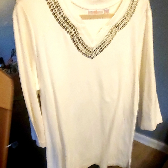 NWT Quaker Factory blouse with gold sequence - Picture 6 of 12